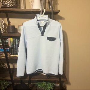 J Crew Quilted 1/4 Snap Button Up Size M